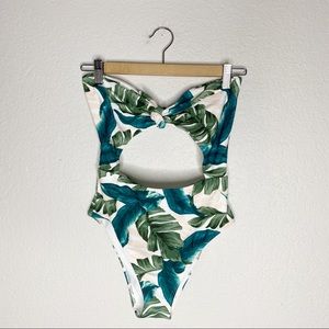 Hollister cut out palm print one piece swim suit